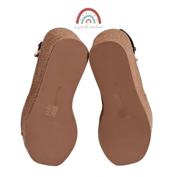 New! Madewell The Amee Wedge Sandal Leather Jute Platform Chunky Heel - Picture 13 of 14